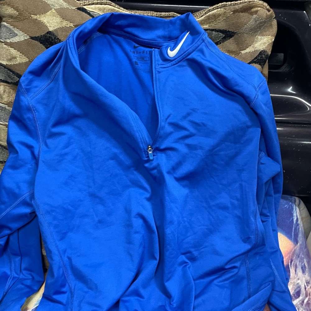 Blue long sleeve bike shirt